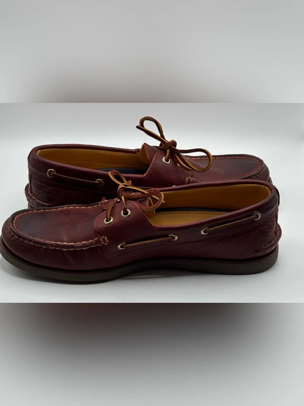 Sperry Gold Cup Leather Boat Shoes Men's Size 10.5M Burgundy Brown Hand-Sewn